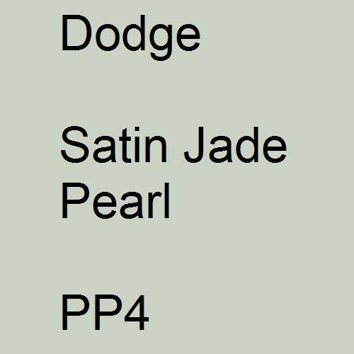 Dodge, Satin Jade Pearl, PP4.